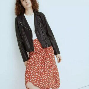 Madewell Washed Leather Black Moto Jacket - Classic Biker Style